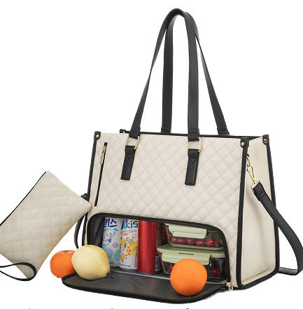 Bolsa de Almuerzo para Mujer: Elegante, Grande, a Prueba de Fugas y con Compartimento para Laptop – Ideal para el Trabajo o el Día a Día"