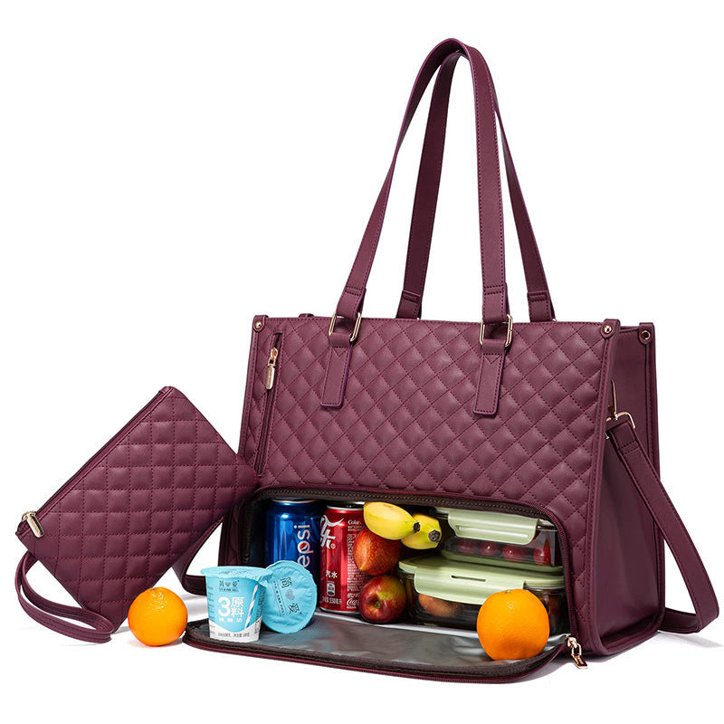 Bolsa de Almuerzo para Mujer: Elegante, Grande, a Prueba de Fugas y con Compartimento para Laptop – Ideal para el Trabajo o el Día a Día"