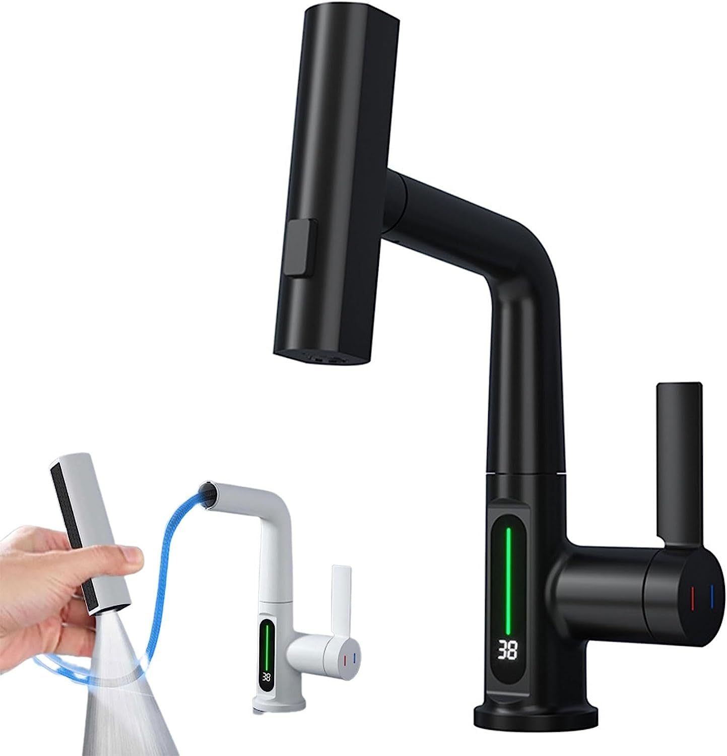Grifo Inteligente con Pantalla Digital y Cabezal Extraíble – Tecnología y Elegancia en un Solo Producto